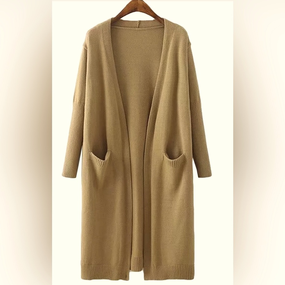 Goodnight Macaroon Carrie' Open Wrap Pocket Long Cardigan Sweater one size